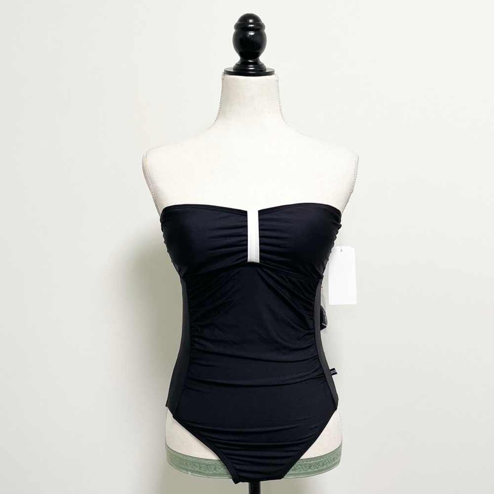 NWT Nautica Bandeau Removable Halter Slimming